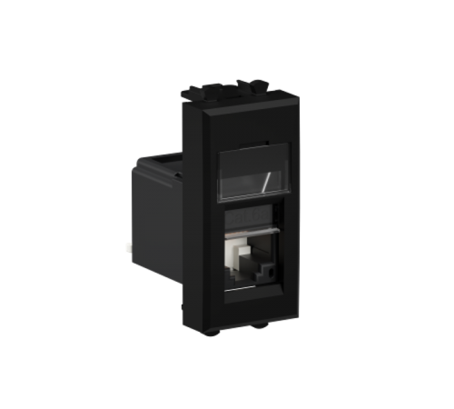 Компьютерная розетка RJ-45 модульная, кат.6А, "Avanti", "Черный матовый", 1 модуль  4412371  DKC