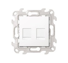 Simon 24 Белый Комп. розетка 2-ая RJ45 кат 5е UTP  2450593-030  Simon
