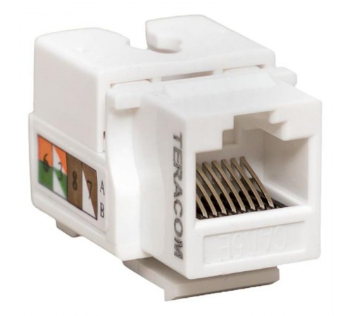 Модуль Keystone TERACOM PRO Cat.5E RJ-45 неэкранированный 110 IDC 90 градусов белый  TRP-KSTN-90D-5EUTP-WH  EKF
