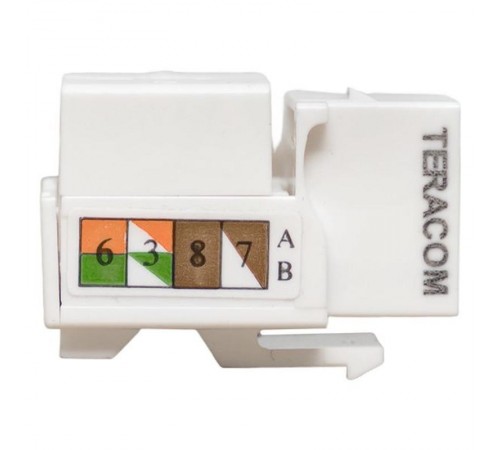 Модуль Keystone TERACOM PRO Cat.5E RJ-45 неэкранированный 110 IDC 90 градусов белый  TRP-KSTN-90D-5EUTP-WH  EKF