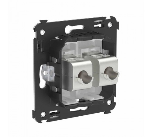 Компьютерная розетка RJ-45 без шторки в стену, кат.6А двойная экранированная, "Avanti", "Белое облако"  4400774  DKC