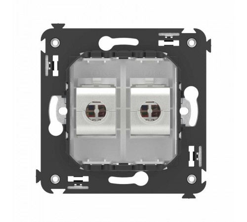 Компьютерная розетка RJ-45 без шторки в стену, кат.6А двойная экранированная, "Avanti", "Белое облако"  4400774  DKC