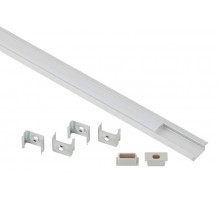 Комплект с врезным анодированным профилем с фланцем CAB251 2206 21х6мм, 2м  Б0039464  ЭРА