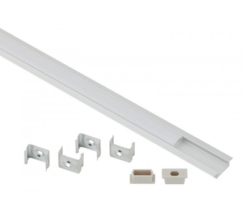 Комплект с врезным анодированным профилем с фланцем CAB251 2206 21х6мм, 2м  Б0039464  ЭРА