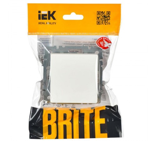 BRITE Выключатель 1-клавишный проходной 10А ВС10-1-6-БрБ белый  BR-V12-0-10-K01  IEK