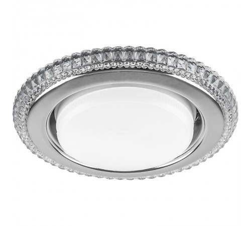 Светильник встраиваемый с белой LED подсветкой CD4036 потолочный GX53 без лампы, прозрачный, хром  40503  Feron