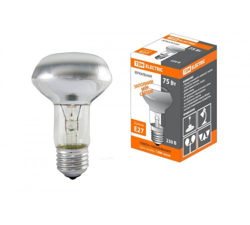 Лампа накаливания зеркальная 75Вт Е27 230В R63  SQ0332-0031  TDM