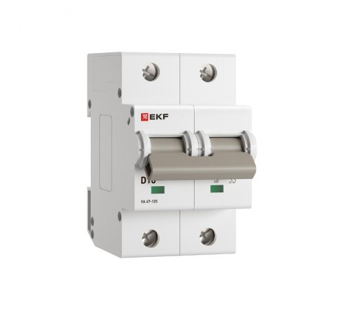 Выключатель автоматический ВА 47-125 2P 16А (D) 15кА PROXIMA   mcb47125-2-16D  EKF