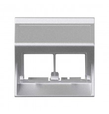 Simon CIMA 500 Адаптер для 2 шт RJ-45 CJ545.., CJ645.., CJ6A45F + MD67, наклон, 50х50мм, 500CIMA, алюминий  50000186-033  Simon