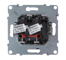 SUNO Выключатель двухклавишный 10АХ 250В с подсветкой/индикацией. Безвинтовые зажимы. Цвет "Алюминий"  721315  Legrand