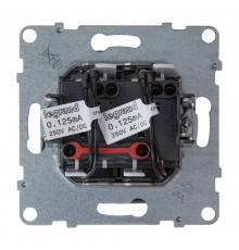 SUNO Выключатель двухклавишный 10АХ 250В с подсветкой/индикацией. Безвинтовые зажимы. Цвет "Алюминий"  721315  Legrand