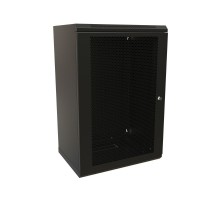 WR-TW-2245-SD-RAL9004 Шкаф настенный 19-дюймовый (19"), 22U, 1086x600х450мм, перфор. метал. дверь с замком, (RAL 9004)  521260  WRLine