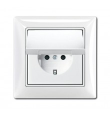 ABB Basic 55 Альп. белый Розетка с/з 16А 250В, IP44, в сборе  2018-0-1505   2CKA002018A1505  ABB