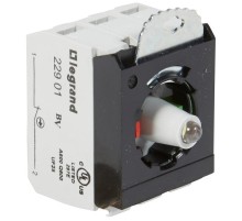 Комплектующий блок для кнопок - Osmoz - для комплектации - с подсветкой - под винт - 24В~/= - НО+НЗ - белый - 3 поста  023003  Legrand