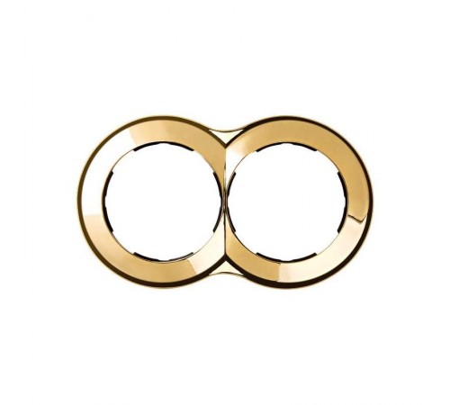 Simon 88 Рамка декоративная, 2 поста, круг в круге, S88, золото  88620-36  Simon