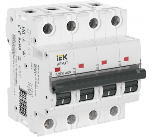 Выключатель автоматический четырёхполюсный M10N 4P Z 2А 10кА ARMAT  AR-M10N-4-Z002  IEK