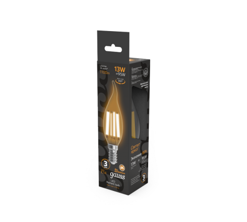 Лампа светодиодная Filament Свеча на ветру 13W 1100lm 2700К Е14 LED 1/10/50  104801113  Gauss