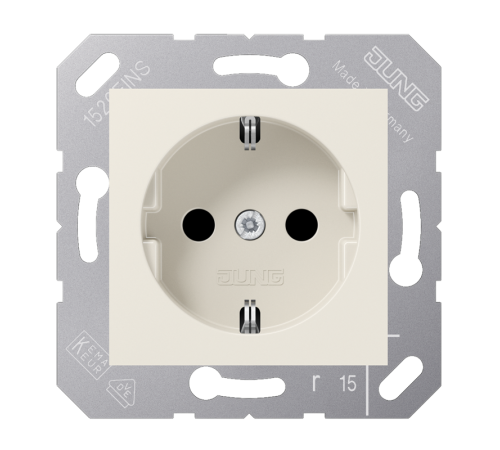 Штепсельная розетка SCHUKO 16А / 250В, пружинные зажимы; термопласт; слоновая кость; CD500  CD5120BF  Jung