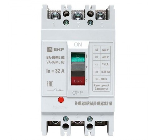 Выключатель автоматический ВА-99М 63/32А 3P 15кА EKF Basic  mccb99-63-32mI  EKF