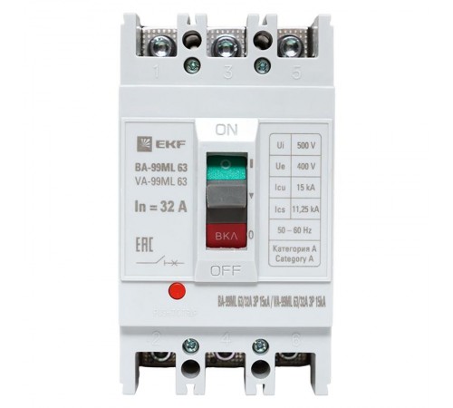 Выключатель автоматический ВА-99М 63/32А 3P 15кА EKF Basic  mccb99-63-32mI  EKF