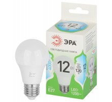 Лампа светодиодная  GREEN LINE LED A60-12W-840-E27 GL E27 12 Вт груша яркий белый свет  Б0067107  ЭРА