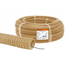 Труба гибкая гофрированная ПВХ 16мм с протяжкой лёгкая "ЭКО" (25м) сосна  SQ0401-0051  TDM