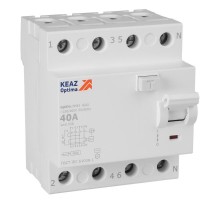 Выключатель дифференциального токаOptiDin DM63-4240-AC-4,5-УХЛ4 (4P, 40, 30mA)  343892  КЭАЗ