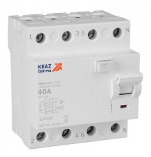 Выключатель дифференциального токаOptiDin DM63-4240-AC-4,5-УХЛ4 (4P, 40, 30mA)  343892  КЭАЗ