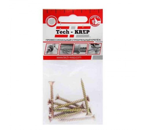 Саморез ШУж 4,5х50 пот. гол. (10 шт) - пакет ( 0,035 кг)  102504  Tech-KREP