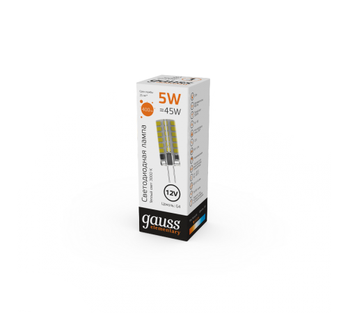 Лампа светодиодная Elementary G4 12V 3W 250lm 3000K силикон LED 1/20/200  18713  Gauss