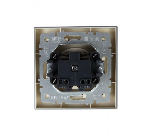 BRITE Розетка без заземления без шторок10А в сборе РСР10-1-0-БрА алюминий  BR-R10-10-K47-F  IEK