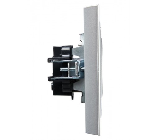 BRITE Розетка без заземления без шторок10А в сборе РСР10-1-0-БрА алюминий  BR-R10-10-K47-F  IEK