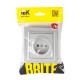 BRITE Розетка без заземления без шторок10А в сборе РСР10-1-0-БрА алюминий  BR-R10-10-K47-F  IEK