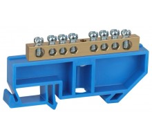 Шина N "ноль" на DIN-изол ШНИ-6х9-8-Д-синий (25/500/9000) NO-222-45 Б0033426  ЭРА