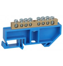 Шина N "ноль" на DIN-изол ШНИ-6х9-8-Д-синий (25/500/9000) NO-222-45 Б0033426  ЭРА