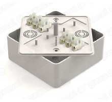 Коробка распределительная для о/п 100х100х44мм с клеммной колодкой ЗВИ-10 (2,5-6мм2) 6 клемм, IP40, цвет -БЕЛЫЙ (25шт)  GE41222-01  GREENEL