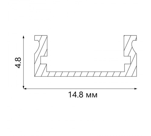 Профиль алюминиевый для светодиодной ленты круглый узкий с заглушками, серебро CAB282  2м, (в комплекте 2 заглушки, 4 крепежа)  10301  FERON