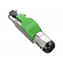 PLUE-8P8C-S-C6A-SH-GN Разъем полевой оконцовки RJ-45 (8P8C) под витую пару, для одножиль. кабеля, toolless, категория 6A, экранир 403352  Hyperline