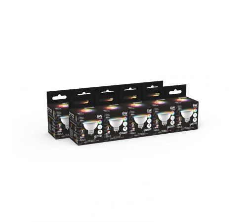 Лампа светодиодная Smart MR16 6W GU5.3 RGBW+dim 1/10/100  101105406  Gauss
