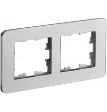 BRITE Рамка 2-ая РУ-2-1-Бр металл алюминий RE  BR-M22-M-01-K47  IEK