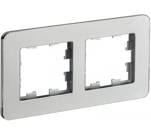 BRITE Рамка 2-ая РУ-2-1-Бр металл алюминий RE  BR-M22-M-01-K47  IEK