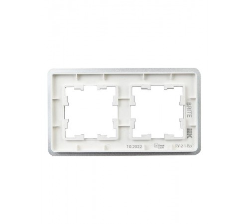 BRITE Рамка 2-ая РУ-2-1-Бр металл алюминий RE  BR-M22-M-01-K47  IEK