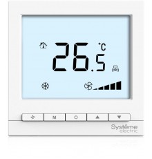 Термостат комнатный цифровой, для 2тр 3ск FCU и 2-поз.клап, 1UI 4DO Modbus бел ~220В BS  RTF2IML  SE