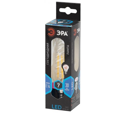 Лампа светодиодная F-LED BTW-7W-840-E14 (филамент, свеча витая, 7Вт, нейтр, E14)  Б0027961  ЭРА