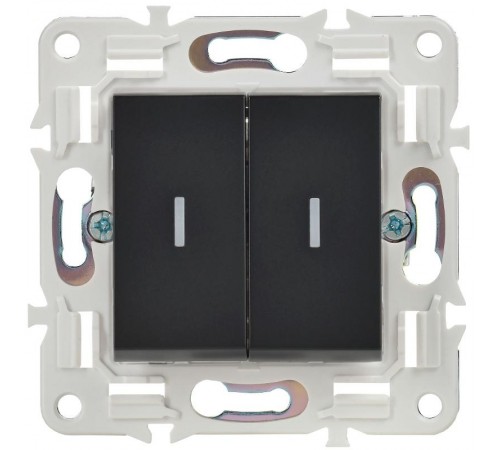 SKANDY Выключатель 2-клавишный с индикацией 10А SK-V09Bl черный  SK-V20-1-10-K02  IEK