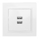 Минск Розетка USB 2-местная СП 2,1А  белая    ERR-2USB-100  EKF