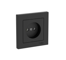 AtlasDesign Карбон Розетка без заземления, 16А, (в сборе с рамкой), быстрозажимные клеммы  ATN001040S  SE