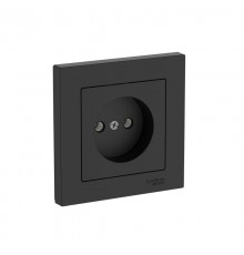 AtlasDesign Карбон Розетка без заземления, 16А, (в сборе с рамкой), быстрозажимные клеммы  ATN001040S  SE