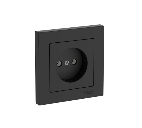 AtlasDesign Карбон Розетка без заземления, 16А, (в сборе с рамкой), быстрозажимные клеммы  ATN001040S  SE