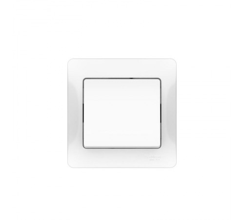 Glossa Белый Выключатель 1-клавишный, сх.1, 10АХ, (в сборе с рамкой), быстрозажимные клеммы  GSL000112S  SE